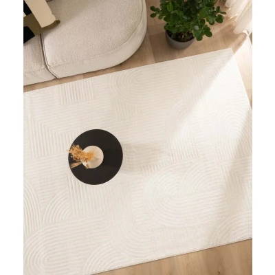 Afbeelding van Scandinavisch Tapijt/Vloerkleed Contour Bend Crème 300x400 Cm