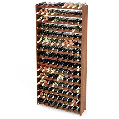Afbeelding van Lenmar Serie RW Wijnrek van hout voor flessen, bruin, 3 135, 198 x 92 26,5, 16 liggen, 135 wijn, flessenrek, kelderrek, rekken, flessenhouder, wijnstandaard