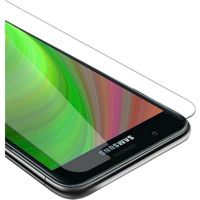 Afbeelding van Cadorabo Pantser film geschikt voor Samsung Galaxy J3 2018 in KRISTALHELDER Geharde (Tempered) display beschermglas 9H hardheid met 3D Touch (RETAIL PACKAGING)