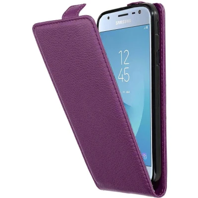 Afbeelding van Cadorabo Hoesje geschikt voor Samsung Galaxy J3 2017 in BORDEAUX PAARS Beschermhoes flip design Case Cover van getextureerd imitatieleer