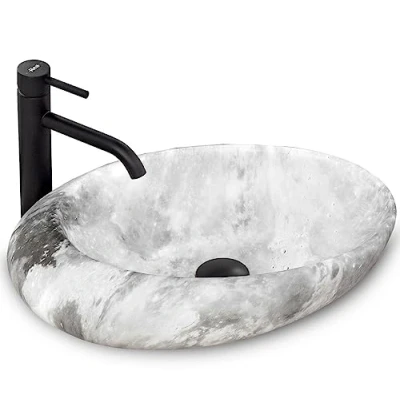 Afbeelding van REA Roxy C Opzetwastafel Waskom 49 x 31 13.5 cm Stone Light Grey Stonelook