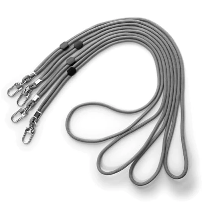 Afbeelding van trage.band® lange verstelbare draagband/koord met karabijnhaak, 4 stuks grijs