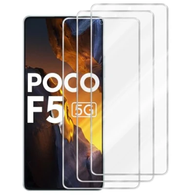 Afbeelding van Cadorabo 3x Pantser Film compatibel met Xiaomi Poco F5 Beschermende in KRISTALHELDER Getemperd (Tempered) Display beschermend glas 9H hardheid 3D Touch