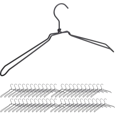 Afbeelding van Relaxdays 48 x metalen kledinghangers zwarte kleerhangers draadhanger ijzer