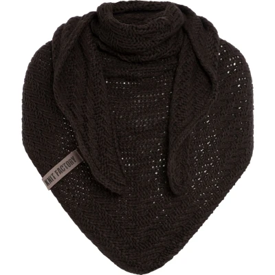 Afbeelding van Knit Factory Sally Halsdoek, Dames, Maat: One Size, Dark brown
