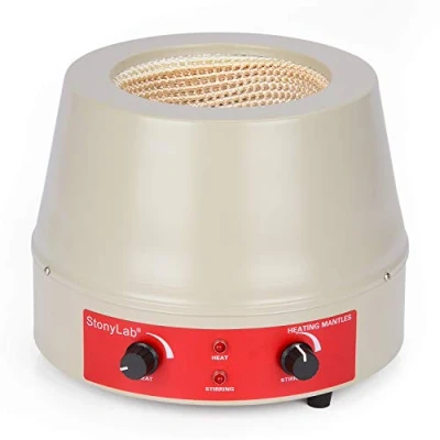 Afbeelding van stonylab Verwarmingsmantel, Instelbare Verwarmings en Roerelektromantel, Elektrothermische Laboratoriumverwarming met Mmagneetroerder, 0 1600 RPM, Temperatuurregeling 220 V/450 ℃ 250 W, 1000 ml