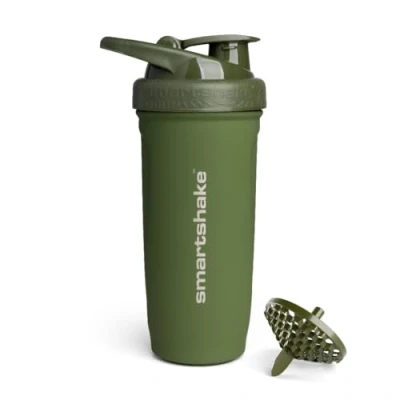 Afbeelding van Smartshake Reforce roestvrijstalen proteïne shakerfles 900 ml 30 oz lekvrij schroefdeksel BPA vrij unisex legergroen
