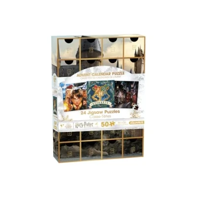 Afbeelding van AQUARIUS Harry Potter Adventskalenderpuzzelset (24 legpuzzels/elk 50 stukjes) Officieel gelicenseerde merchandise en verzamelobjecten 15 x 12,5 cm