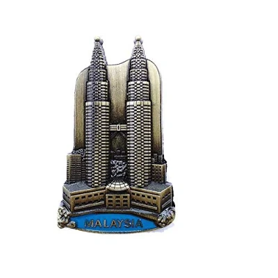 Afbeelding van 3D Petronas Twin Towers Kuala Lumpur Maleisië Metalen Koelkast Magneet, Huis &amp; Keuken Decoratie Magnetische Sticker Magneet Reizen Souvenir Gift