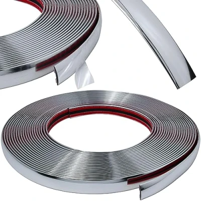 Afbeelding van Chroom sierlijst 20 mm x 15 m zelfklevend universele auto chroomstrip