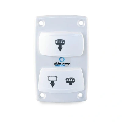 Afbeelding van Bedieningspaneel Rockerswitch 12/24 Volt voor Albin Pump Elektrisch Toilet