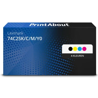 Afbeelding van Huismerk Lexmark 74C2SK/C/M/Y0 Toner 4 kleuren Multipack Hoge capaciteit