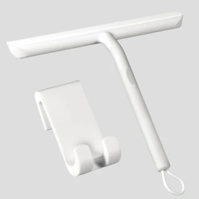 Afbeelding van Vinabo Siliconen douchewisser met houder, reiniging en gladmaken van oppervlakken, ramen, spiegels badkamer, 21 cm, wit