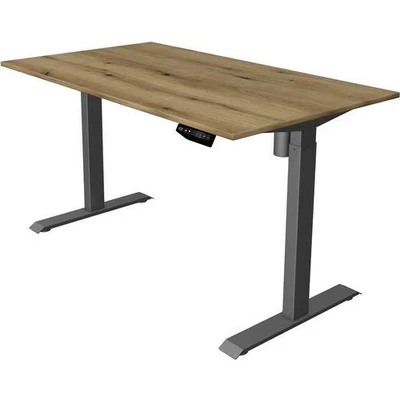 Afbeelding van Kerkmann Zit sta bureau Move 1 140x80cm eiken antraciet poten elektrisch