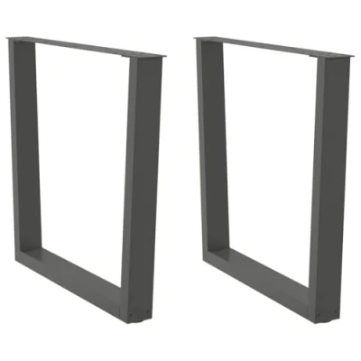 Afbeelding van vidaXL Eettafelpoten 2 st V vormig 90x(72 73,3) cm staal antraciet