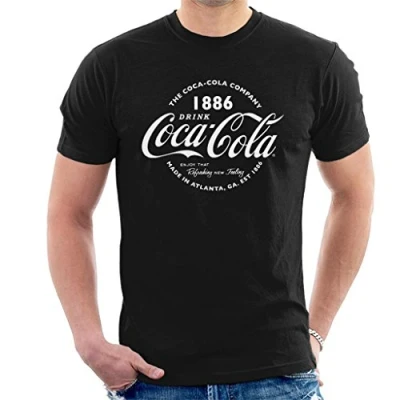 Afbeelding van Coca Cola Retro Logo Witte Tekst Heren T shirt, Rood, L