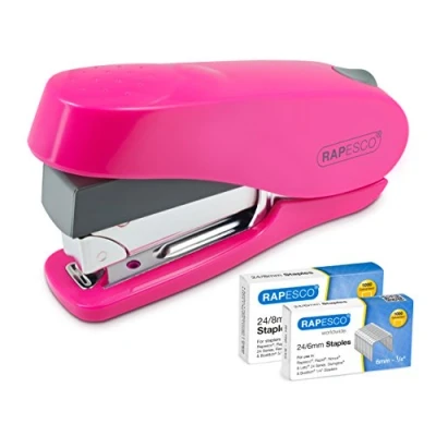 Afbeelding van Rapesco 1468 Luna Less Effort Nietmachine met 2000 Nietjes, 50 Vel Nietcapaciteit, Roze