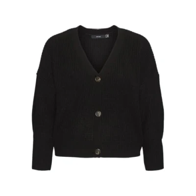 Afbeelding van Vero Moda Curve Vmlea V NECK CUFF Cardigan Vest, Dames, Maat: 42/44, Black