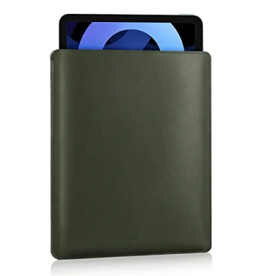 Afbeelding van MoKo 9 11 inch Tablet Sleeve, PU Leather Briefcase Slim Stylish Case Fits New iPad Pro M4/iPad Air M2 2024, 5/4/3th 10.9/10.5, 10/9/8th Gen 10.9/10.2,Tab S8/S9 11, Midnight Green