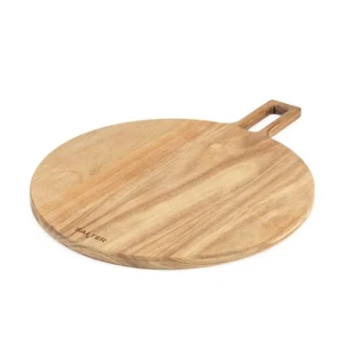 Afbeelding van Salter BW13692EU7 Toronto Pizzabord houten pizzaschel, charcuterie/graasplank, FSC® gecertificeerd acaciahout, ronde pizzapeddel met serveerhandvat, hangende hoepel voor eenvoudig opbergen,
