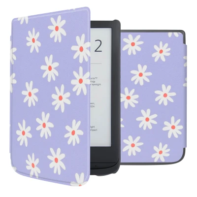 Afbeelding van Pocketbook Basic Lux 4 Hoes: iMoshion Design Sleepcover Bookcase zonder stand Flowers Distance Kunstleder E Reader Hoezen