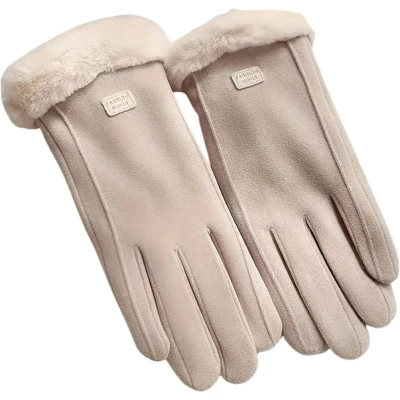 Afbeelding van Bovista Winterhandschoen Handschoenen Touchscreen Winter Pluche Beige