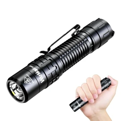 Afbeelding van Wurkkos TD02 Led zaklamp, extreem hoge helderheid, oplaadbare tactische zaklamp met lumenoutput, type C laadpoort, achterschakelaar, voor outdoor en indooractiviteiten