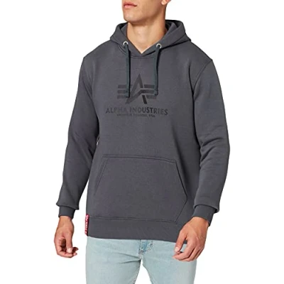 Afbeelding van Alpha Industries Basic Hoody Sweat met capuchon voor heren Greyblack/Black