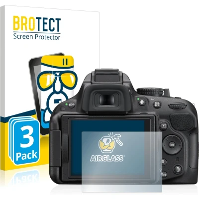Afbeelding van BROTECT Screenprotector voor Nikon D5200 Folie Beschermfolie Beschermglas transparant (3 Stuks)