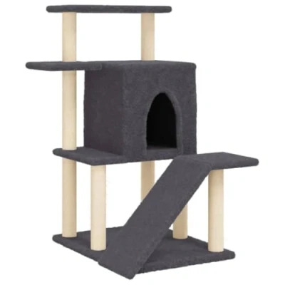 Afbeelding van Kattenmeubel met sisal krabpalen 97 cm donkergrijs