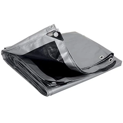 Afbeelding van WOLTU GZ1210szg01 Dekzeil Afdekzeil waterdichte 180g/m² 2x3m,dekzeilen regendicht en UV bestendig voor boot, hout,Auto,treinen,schepen,Grijs+Zwart