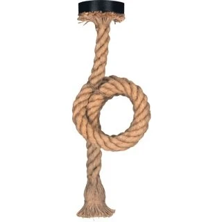 Afbeelding van Hanglamp Rope E27 incl. Touw Kabel en Plafondkap Zwart