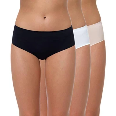 Afbeelding van Yenita Heupslips voor dames, naadloos, microvezel, onzichtbare lage snit, hipster, verpakking met 3 stuks, gemêleerd, M
