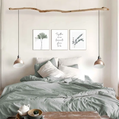 Afbeelding van Reinders! Artprint Samen eucalyptus plant ginkgo natuur liefde (3 delig)