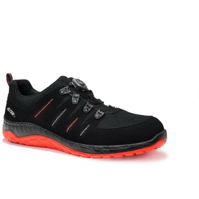 Afbeelding van ELTEN Veiligheidsschoenen MADDOX BOA zwart rood Low ESD S3, dames en heren, textiel, stalen neus, licht, sportief, zwart/rood, maat: 36