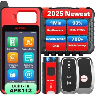 Afbeelding van Autel MaxiIM KM100 Key Fob Programming Tool, 2022 Nieuwste Autosleutel Startonderbreker,Lezen/Schrijven/Kloon Chip, Transponder Simulatie, Frequentie Detectie, met Blanco IKEY Universal Generation