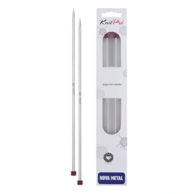 Afbeelding van KnitPro KP10255 40 cm x 4 mm Nova enkelpuntige naalden, zilver