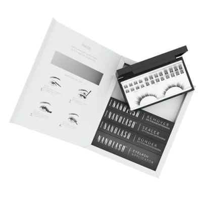 Afbeelding van Starter kit wimperextensions in cluster voor zelf verlenging thuis Nanolash complete DIY wimper extensions, valse clusters (Zwart, DIVINE)