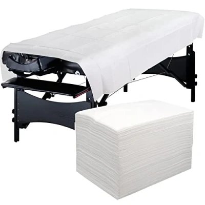 Afbeelding van Eqivei Wegwerpmassagestoelen, 100 stuks, x 200 cm, eenmalig beddengoed, massagestoel, overtrek, vliesstof, wegwerplaken voor spa, salon, huidvriendelijke wegwerp massagetafel, bedlaken (100)