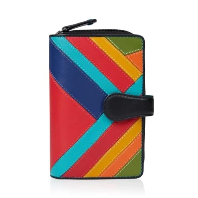 Afbeelding van VISCONTI ® Colorado damesportemonnee van echt leer met RFID bescherming, creditcardhouder muntvak, portemonnee, bankbiljetten, meerkleurig groot, M, modern
