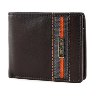 Afbeelding van mano Don Leonardo Portemonnee RFID Leer 10 cm Jongens Horizontaal dunkelbraun