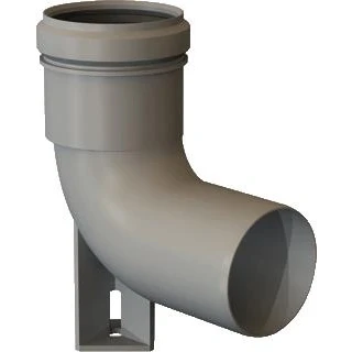 Afbeelding van Burgerhout Bm pp kunststof rookgasafvoerbocht 87/90 80mm met steun grijs