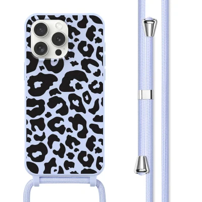 Afbeelding van Apple iPhone 15 Pro Max Hoesje Siliconen en TPU (zacht) imoshion Softcase/Koordhoesje/Backcover Animal Lila Telefoonhoesje