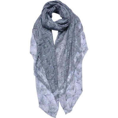 Afbeelding van Juleeze Sjaal Dames Print 85x180 cm Grijs Shawl