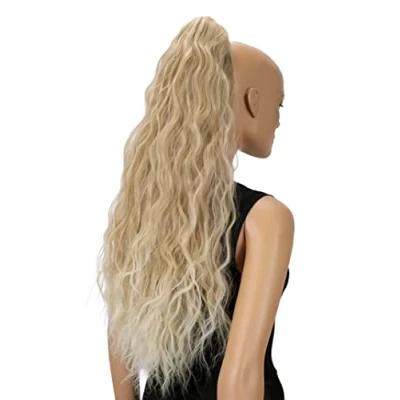Afbeelding van CAISHA 70 cm Extra Lang Volumineus Golvend Haarstukje Met Clip On Vlecht Paardenstaart Hittebestendige Synthetische Vezels Lichtblonde Mix H718
