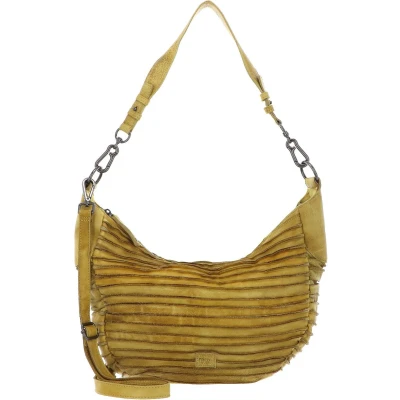 Afbeelding van FREDsBRUDER Leren Schoudertas Riffel Flowow Shoulderbag Lemon Mosterdgeel