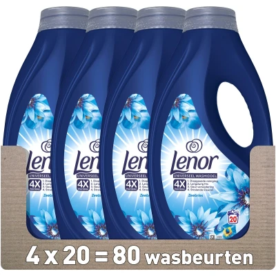 Afbeelding van Lenor Vloeibaar Wasmiddel Zeebries 4 x 20 Wasbeurten