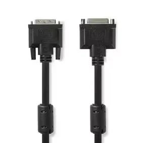 Afbeelding van DVI verlengkabel Nedis 2 meter (DVI I, Dual Link, 100% koper, Zwart)