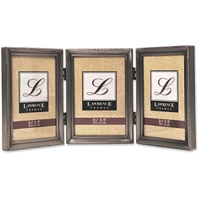 Afbeelding van Lawrence Frames Bead Border Design, 3.5x5 Triple, Tin