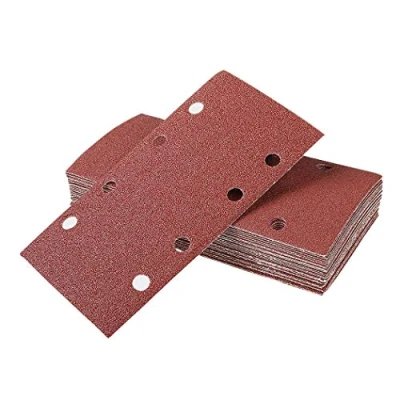 Afbeelding van Klittenband schuurpapier 93 x 190 mm, 35 stuks schuurbladen, 5 korrelgroottes 5*P40, 5*P60, 5*P80, 10*P120, 10*P240, 8 gaten schuurstrips, voor vlakschuurmachines